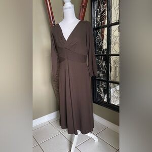 Women’s Loft Brown Dress 6 Back Zipper Rayon/Polyester 50/50